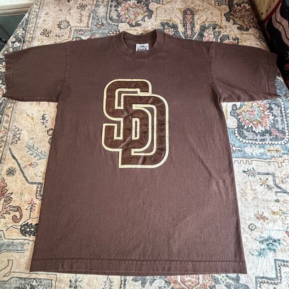 Vintage San Diego Padres Embroidered T-shirt Y2K 90s Sports Baseball Shirt M - Picture 1 of 11
